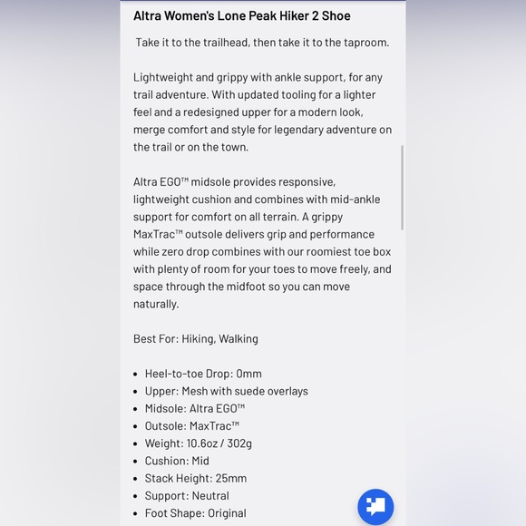 NIB Altra Women's Lone Peak Hiker 2 Shoes sz 7.5 - Picture 8 of 8